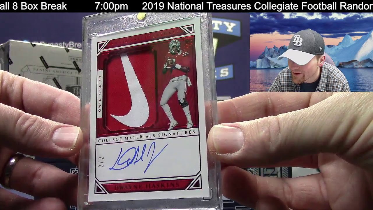 2019 NATIONAL TREASURES COLLEGIATE FOOTBALL CARD 4 BOX CASE BREAK 2