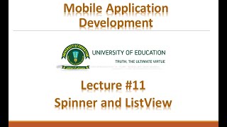 Lecture #11 | Spinner and ListView in Android
