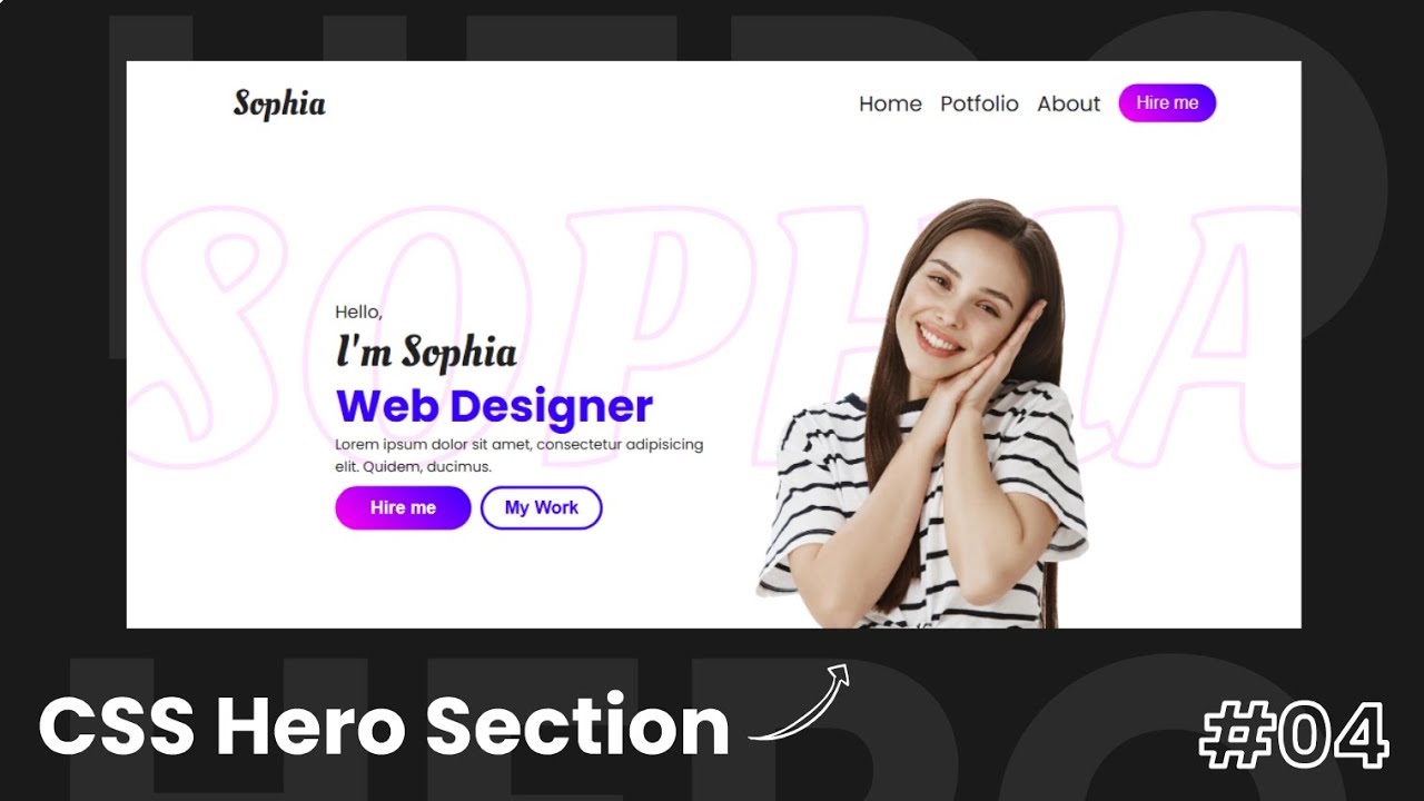 Responsive & Animated Hero Section | CSS Grid & Flexbox | CSS Hero ...
