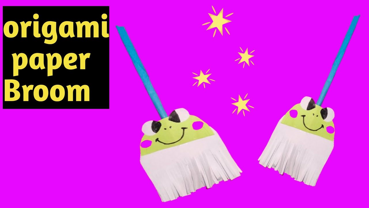 How to make mini paper Broom || origami cute paper Broom ||  easy origami