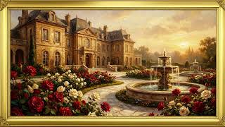 Versailles Inspired Manor | Red & White Roses at Sunset | Soft Piano | Ambient Screensaver 4K screenshot 1