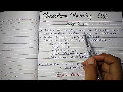 #8 Facility Location | Operations Planning