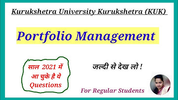 Portfolio Management Question Paper 2021, Important Questions