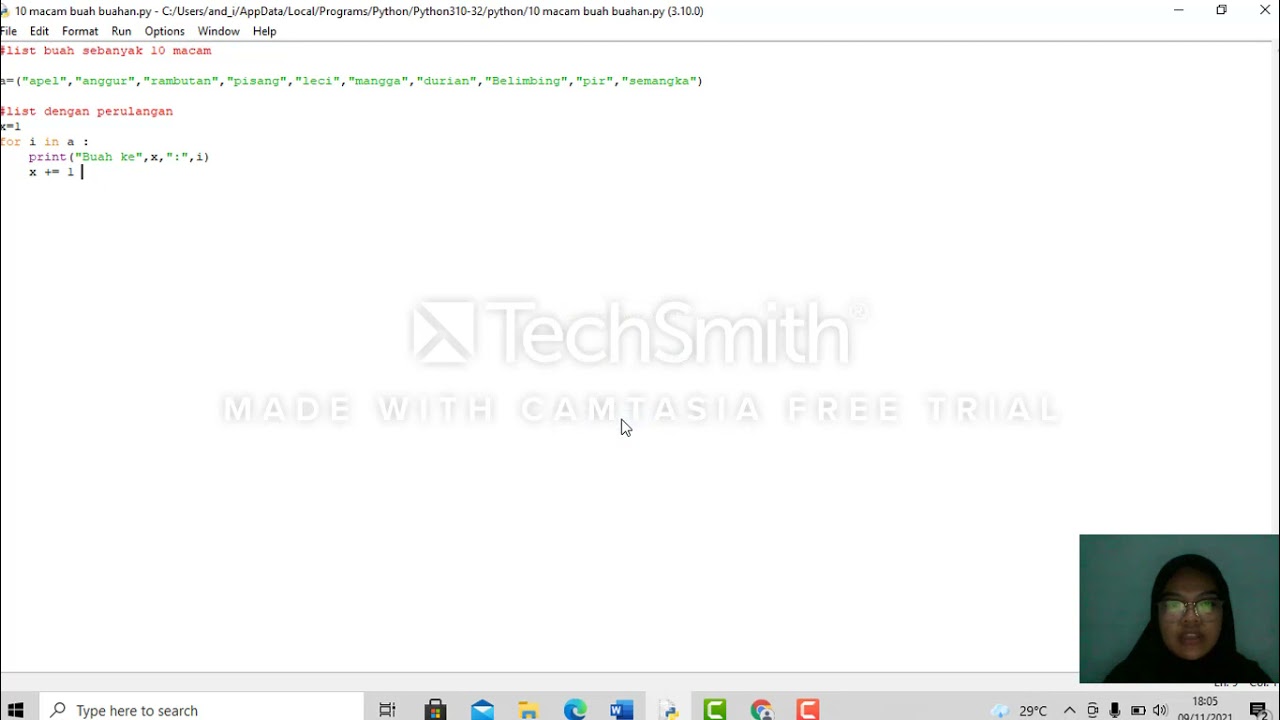 Cara membuat LIST pada python - YouTube