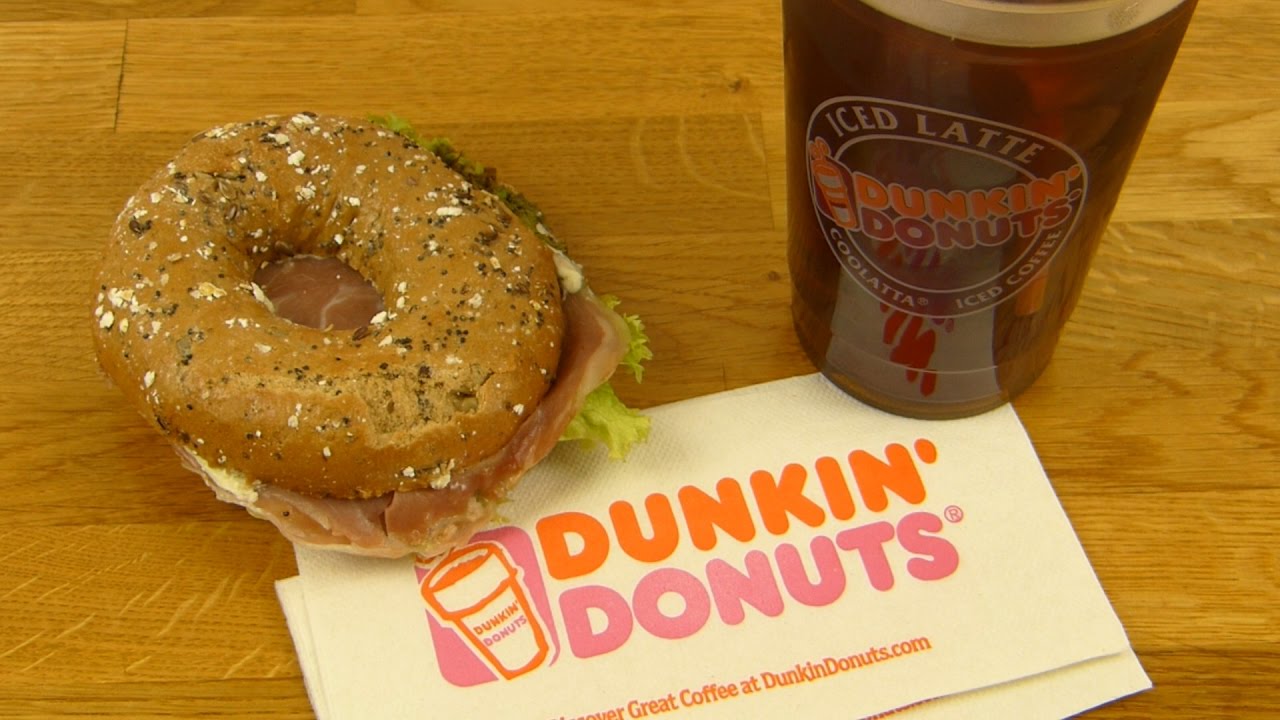 Dunkin' Donuts Serrano Bagel & Iced Coffee YouTube