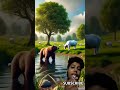 Beautiful story of a hardworking cow 🐄 and a bastard bear 🐻 #shorts #ai #youtubeshorts #cartoon