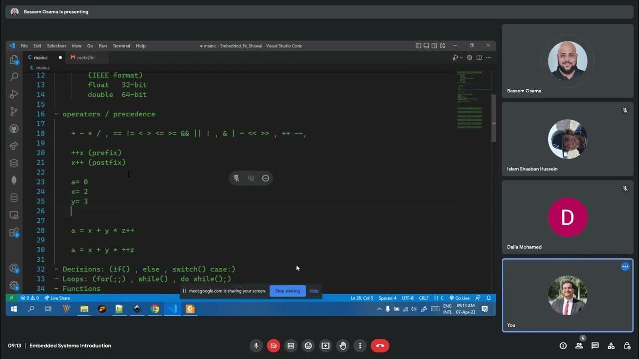 Embedded Systems - Introduction to C programming - Arabic - YouTube