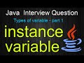 Types of variable in java || Instance variable || java interview question