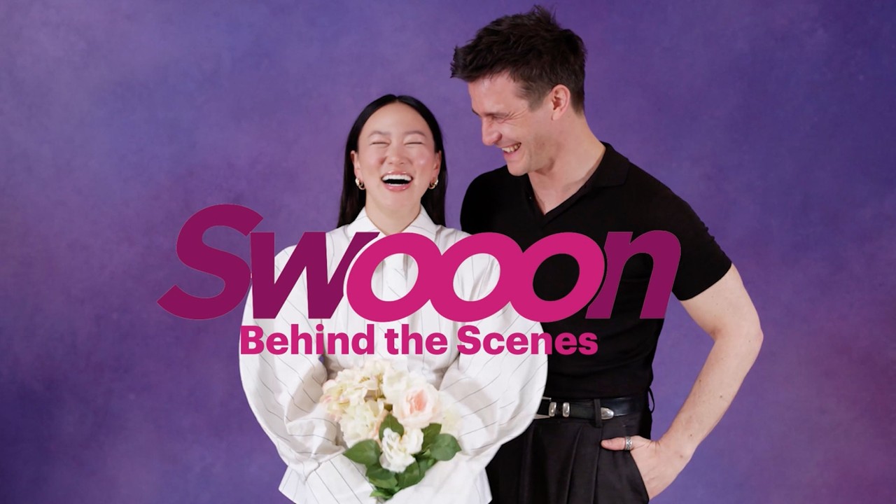 Go behind the scenes of our BRIDGERTON digital cover shoot with Yerin Ha & Luke Thompson | Swooon