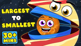 Solar System Planets From BIGGEST To SMALLEST! | Planet Sizes For Kids | KLT
