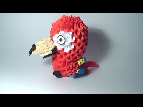 3D origami mini macaw parrot tutorial