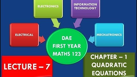 DAE Math(123) Chap1 Exercise 1.1 1st Year Paper A - Electrical / Electronics / IT / Mechatronics
