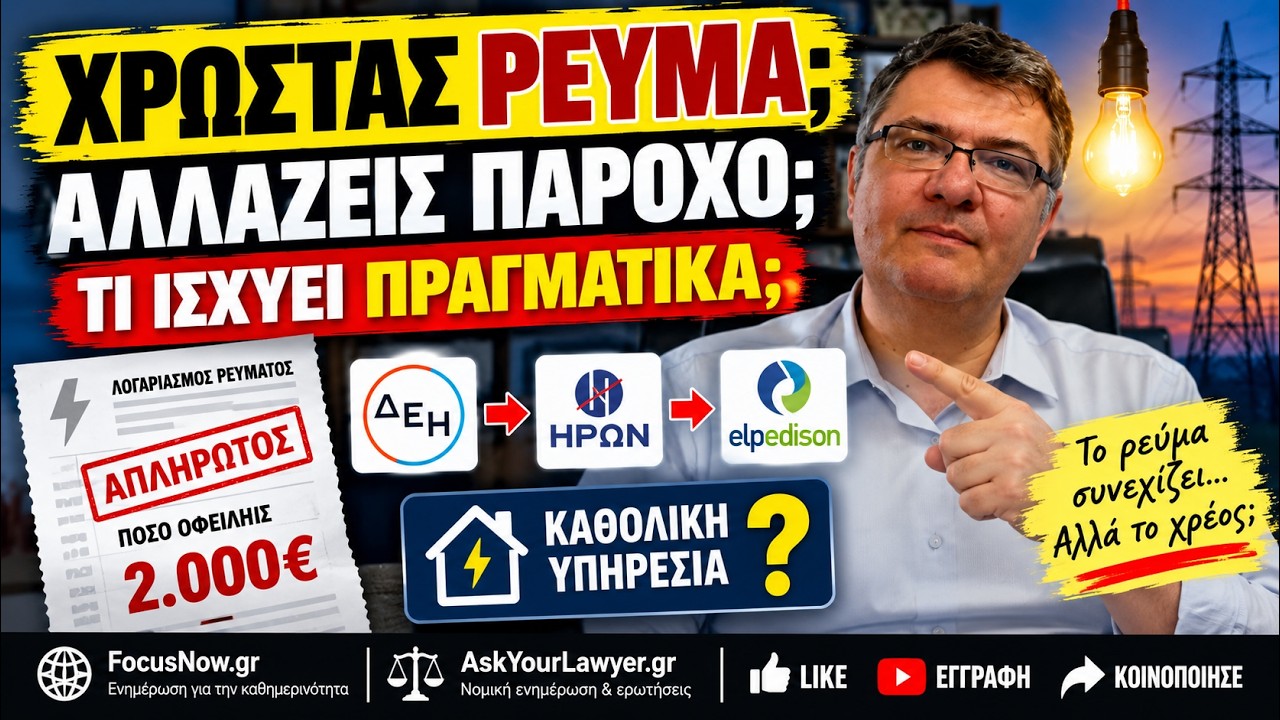ΧΡΩΣΤΑΣ ΡΕΥΜΑ; ⚡ Αλλάζεις πάροχο; Τι ισχύει ΠΡΑΓΜΑΤΙΚΑ