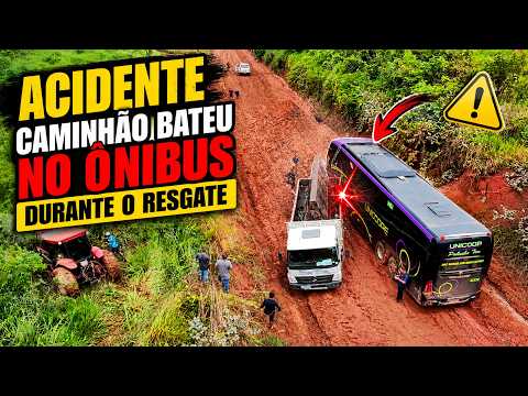🚨 RESCUE ACCIDENT! Truck hit the bus right in the middle of the Trans-Amazonian mud pit