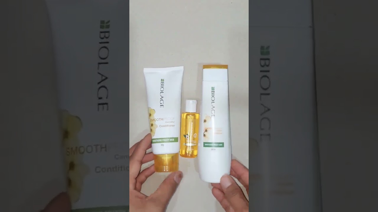 Matrix Biolage Smoothproof Smoothing Shampoo and Conditioner and serum Combo's 🧴.#ytshorts