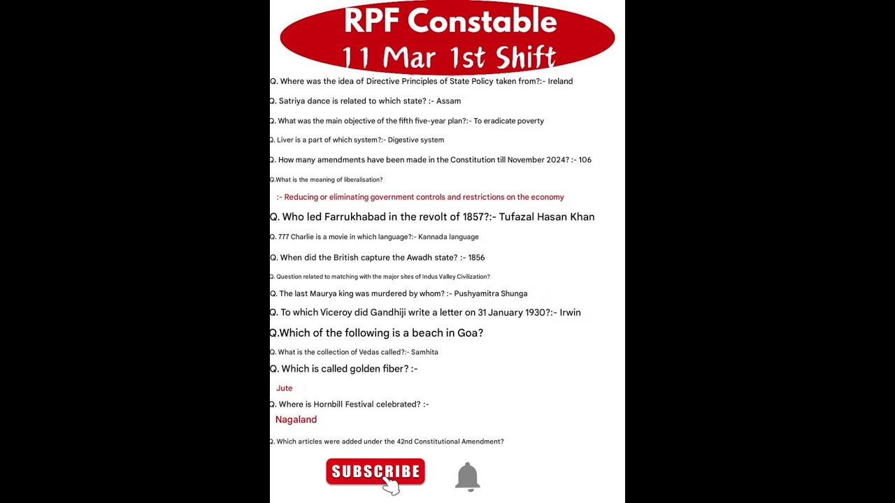 RPF Constable Exam Analysis 2025| RPF Constable Question Paper 2025 | 11 Mar 1st Shift| RPF Question