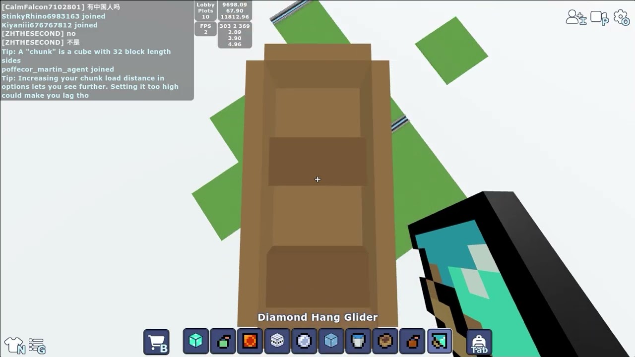 bloxd knockback potion x glider. On plots