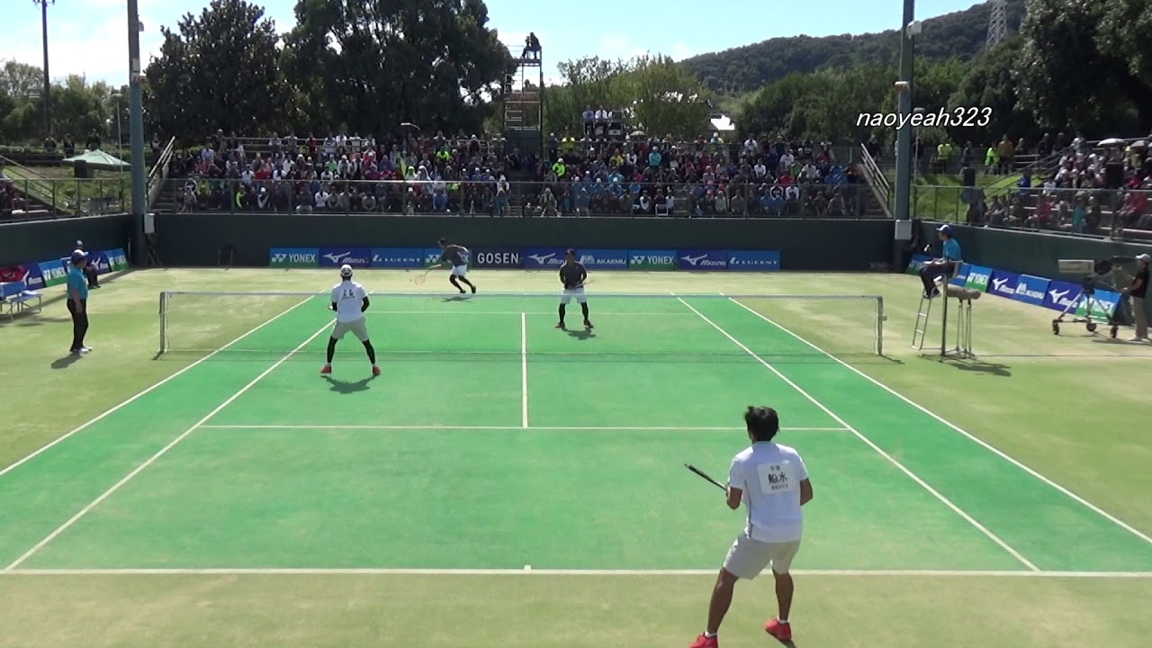 2018年 全日本ソフトテニス選手権 男子 準決勝 林田・柴田（ヨネックス） 対 船水・上松（早稲田大学）