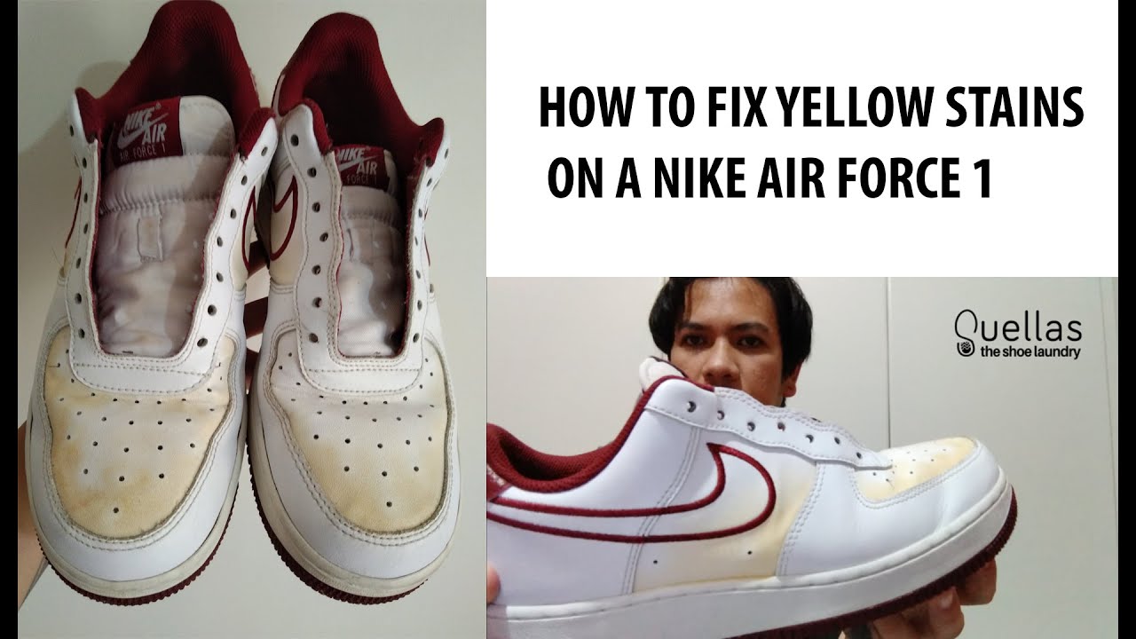 how to get yellow stains out of air force ones