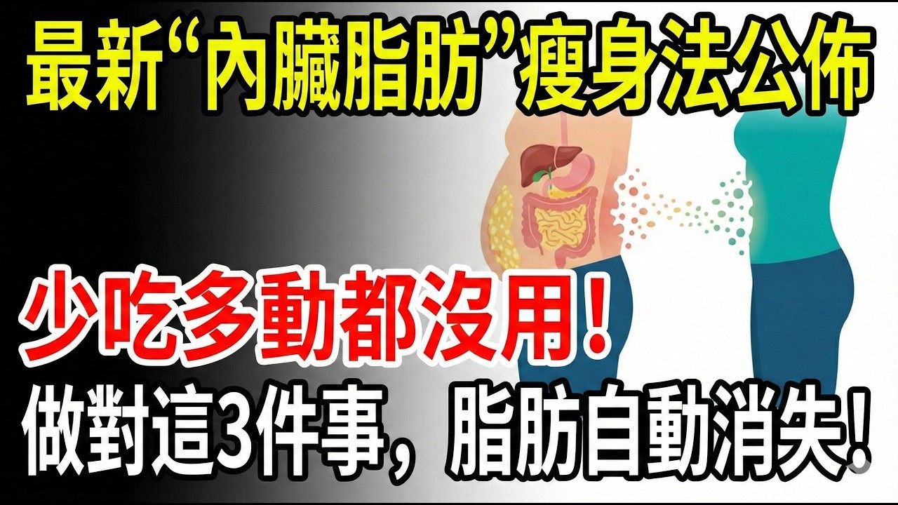 少吃多動沒效！醫生揭露：內臟脂肪真正的剋星原來是這 3 招！