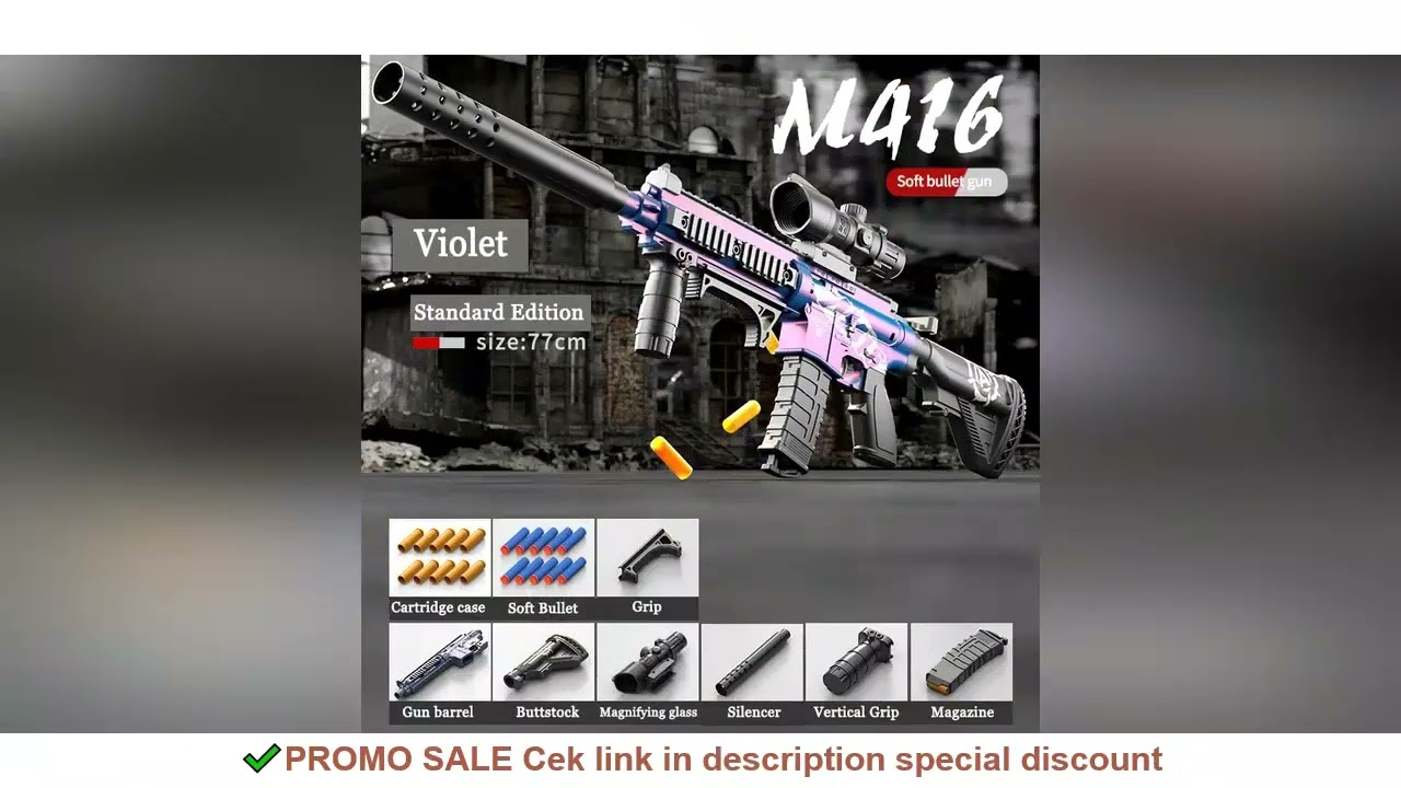 Dumped M416 Soft Bullet Gun Toy Gun Can Be Fired Manually Loaded Assault Rifle Submachine Gun Model