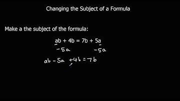 Changing the subject of a formula