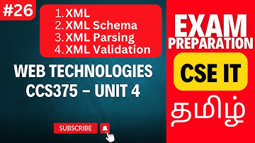XML Basics, Schema, Parsing, and Validation | CCS375 Web Technologies Unit 4 | Anna University