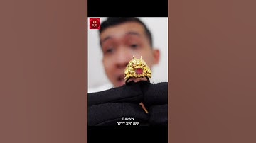 Nhẫn Tỳ Hưu Nam Ngậm Ngọc 3 Chỉ Vàng 610(gần 18k) Đính 20 Hạt Đá Đẹp -Phong Thuỷ 2023 -TJD #shorts