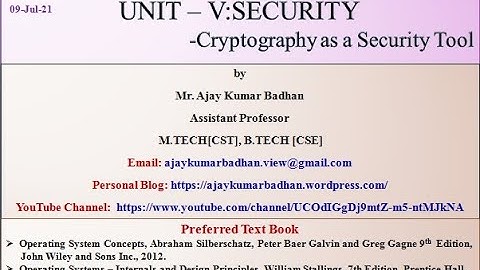 OS (Security): Cryptography as a Security Tool