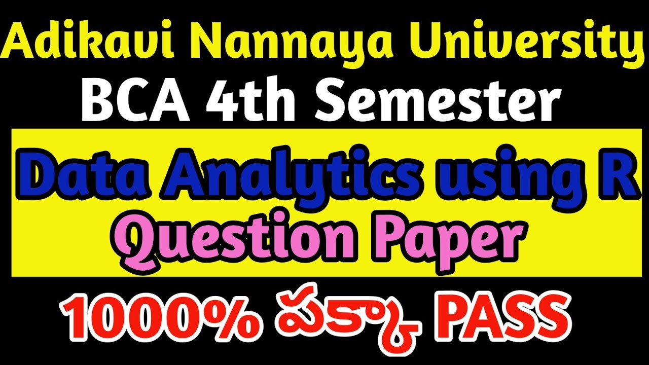 AKNU sem4 #BCA #Data_Analytics_using_R Model Question Paper #aknu_sem4 ...