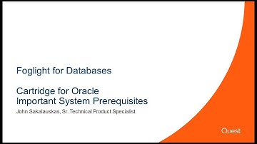 Foglight Cartridge for Oracle Important System Prerequisites