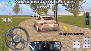 Driving School Sim: Getting My License In Washington D.C | Level 1 | Supra MK5 Gameplay screenshot 5