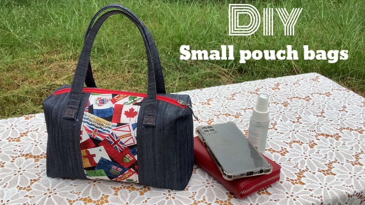 how to sew small pouch bags tutorial. diy sewing small pouch bags