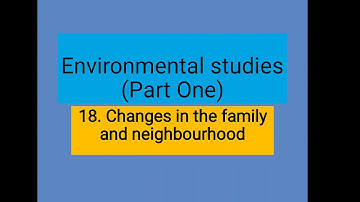 Subject- EVS-1 Ln no. 18. Changes in the family and neighbourhood