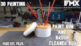 3D printed paint gun and brush cleaner box