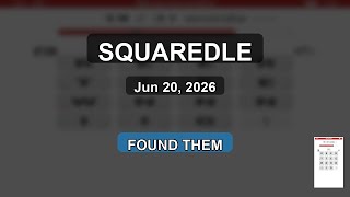 Squaredle: Found 53 Words Today! (Jun 20)