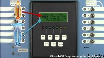 iGrow 1400 Programming Setpoint Alarms