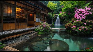 Rainfall in a Japanese Garden🌸Relaxing Rain Sounds and Piano Music for Stress Relief and Inner Peace