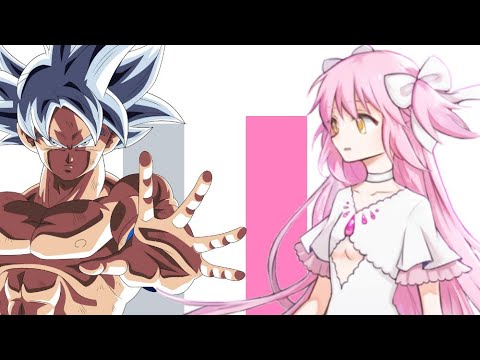 Goku Vs Madoka Kaname Power Levels Over The Years DB DBZ DBS Madoka Mágica