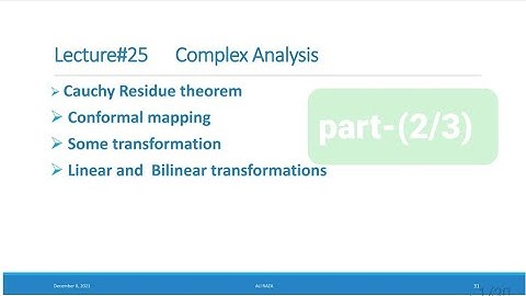 Complex analysis lec#25 (2/3) Conformal mapping in urdu/hindi