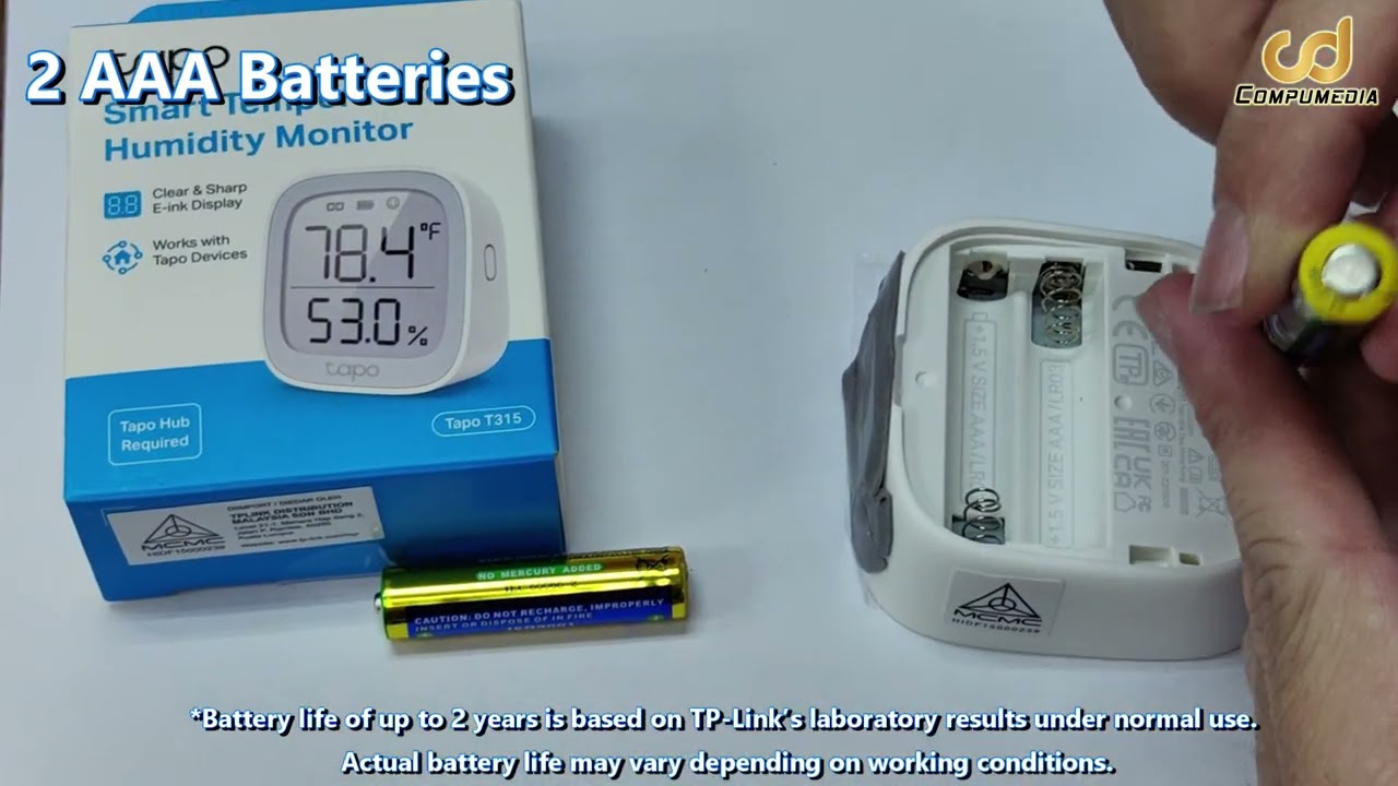 TP-LINK TAPO T315 E-INK DISPLAY TEMPERATURE AND HUMIDITY MONITOR