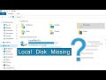 Hard drive Missing // not showing Local disk D,Cand E on Windows 10 #education #problemsolving#tech 