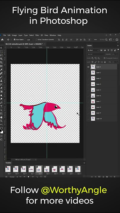 Creating GIF Animation in Photoshop | Flyingbird Animation | Photoshop