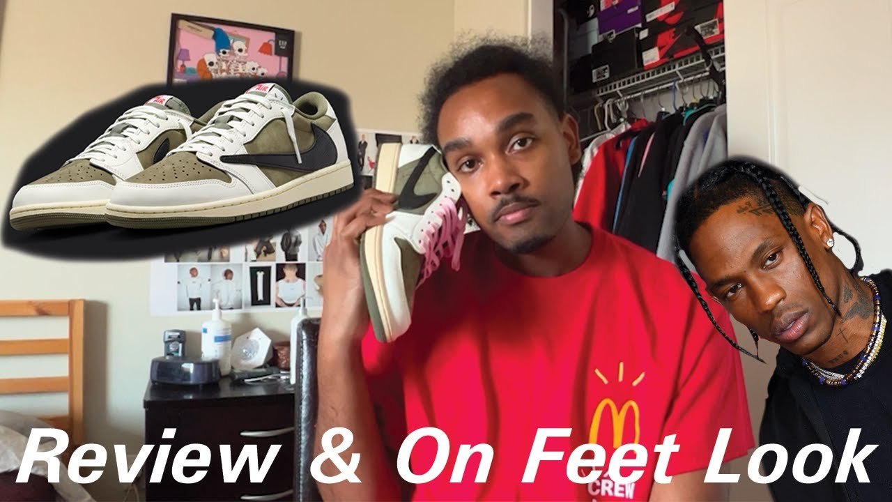 Travis Scott x Air Jordan 1 Low OG Reverse Olive Review - YouTube