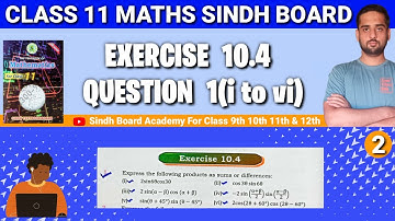 1st year Maths Sindh Board Chapter 10 Exercise 10.4 Question 1(i,ii,iii,iv,v,vi) Class 11 Maths