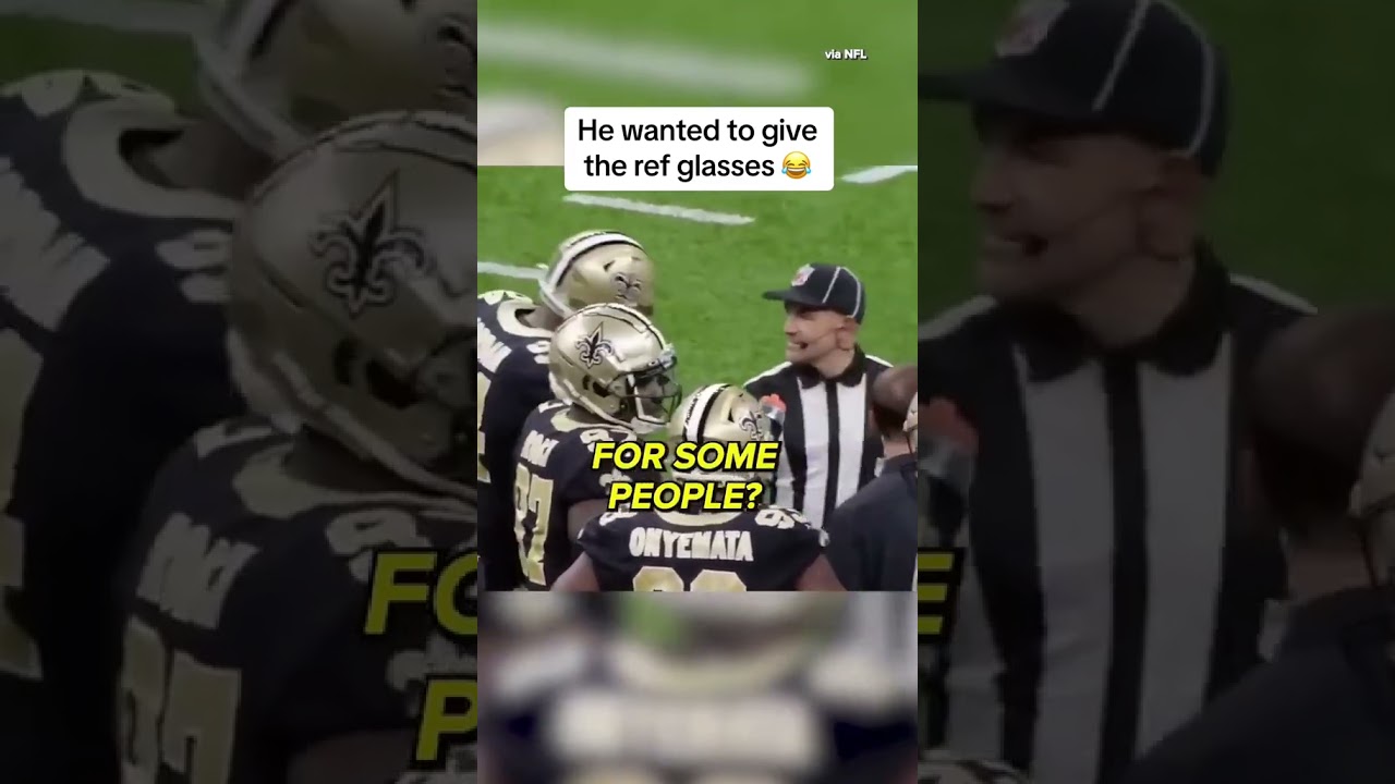 Cam Jordan really told the ref he'd give him some glasses 😅 #saints