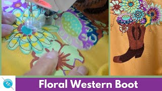 Western Floral Boot Design,  Kits Available