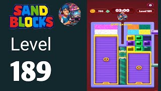 Sand blocks drop puzzle level 189 Hard level solution and walkthrough 