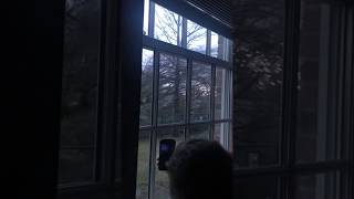 Sparks fly outside Bingham Residence Hall amid power outage