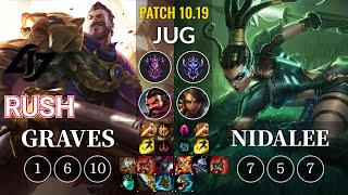 CLG Rush Graves vs Nidalee Jungle - KR Patch 10.19